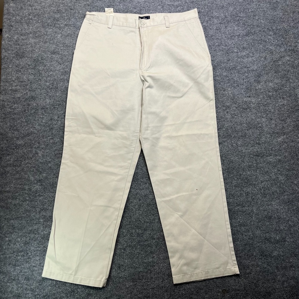 Dockers Chino Pants Men's Beige Flat Front Relaxed Fit Pockets Classic - 36X30